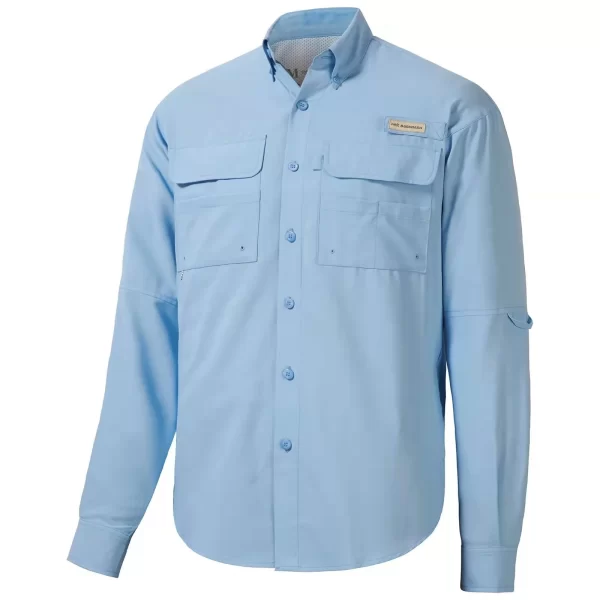 BASSDASH Camisa masculina de manga comprida com botão de pesca UPF 50 de desempenho de secagem rápida FS21M