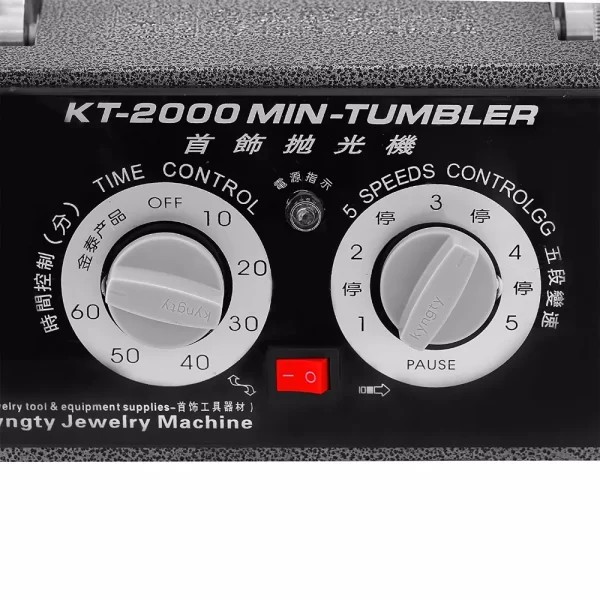 Phyhoo kt2000 5kg copo rotativo jóias polidor grânulo superfície mais limpo tambor polimento máquina finalizador com temporizador para chanfrar - Imagem 5