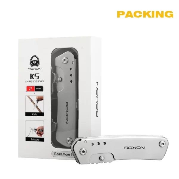 Roxon-Dobrável Canivete e Tesoura, 2 em 1 EDC Multi Ferramenta, Belt Clip, Household, Sobrevivência, ao ar livre, Camping - Imagem 6