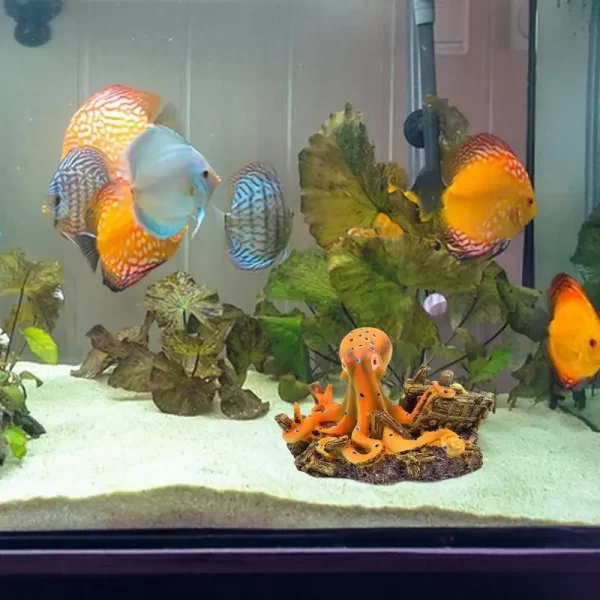 Polvo paisagismo decorações do tanque de peixes tanque bonito mar animal decoração polvo aquário paisagismo acessórios para água doce ou - Imagem 2