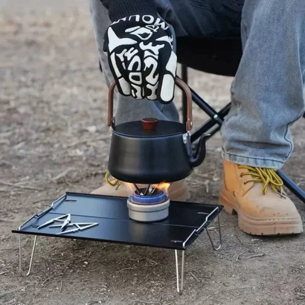 ﻿ Suporte portátil para chaleira de água, fogão a álcool, destacável, quatro cantos, acessórios para acampamento ao ar livre, ferramenta - Imagem 5