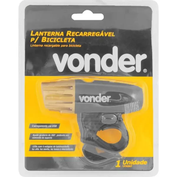 Lanterna LED Recarregável para Bike Frontal VONDER - Imagem 4