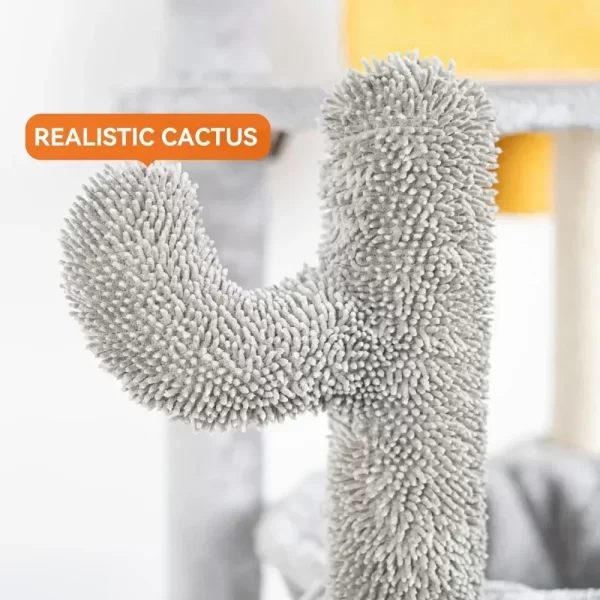 Newpet 172 cm Grande Prateleira Multi-Nível para Gatos Estrutura de Escalada de Madeira Poste de Arranhador Pilar de Sisal Patas de Moagem Plataforma de Salto - Imagem 4