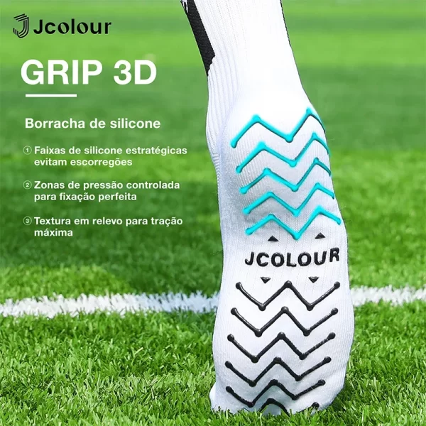 Novas meias esportivas elegantes e coloridas，Meias de futebol antiderrapantes，Meias de poliamida，Respirável e confortável - Imagem 4