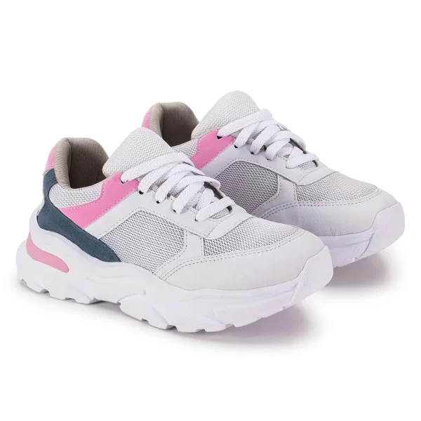 Tênis Esportivo Cloe Feminino GuGi Caminhada Leve e Confortável Para o Dia a Dia em Camurça 621-GG - Imagem 5