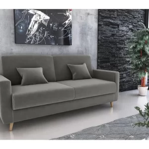 Sofá-cama Casal Reclinável 3 Lugares Veludo Matrix Emília