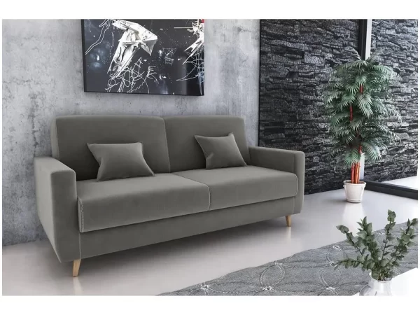Sofá-cama Casal 3 Lugares Reclinável Veludo Matrix Emília