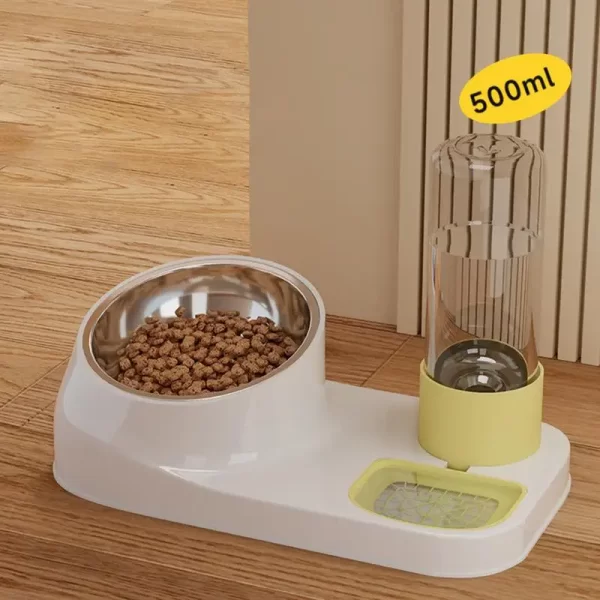Alimentador de gato e dispensador de água de aço inoxidável lanche tigela waterer antiderrapante alimentador de gato dispensador de comida seca para cães filhote de cachorro - Imagem 2