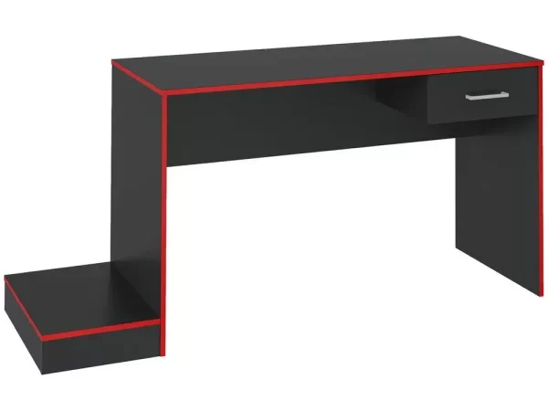 Mesa Gamer Artely Preto e Vermelho 1 Gaveta - Imagem 4
