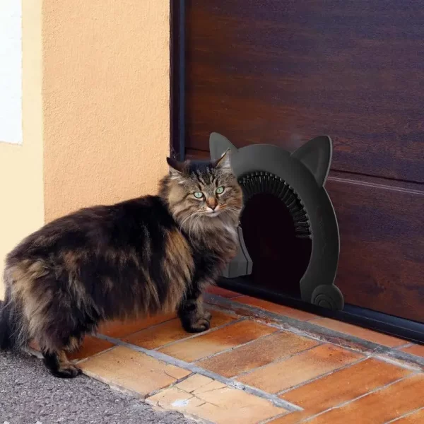 Access Direction Controller Toy para Pet Training, ABS Gate Kit Porta com escova limpa para gatos e gatinhos, Door Hole - Imagem 2