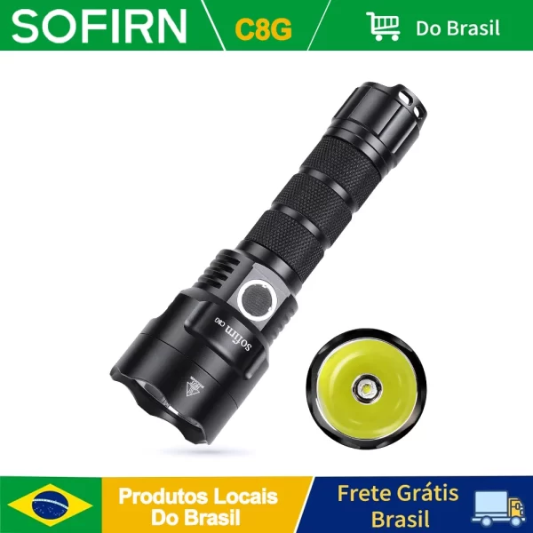 Sofirn c8g poderosa lanterna led 21700 sst40 18650 com indicador de energia lanterna tocha 2 grupos ramping sos farol ao ar livre