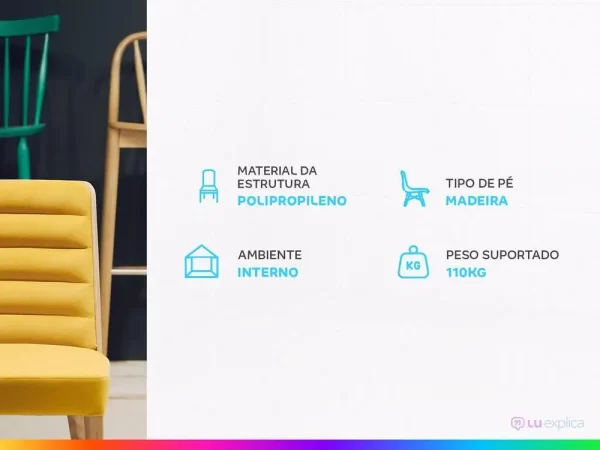 Jogo de Cadeiras de Polipropileno e Madeira - Imagem 2