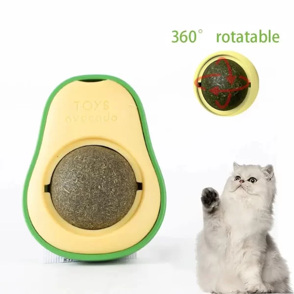 Novo abacate catnip bola de parede gato brinquedo catnip comestível lambendo bolas lanche saudável rotatable trata brinquedo gatinho auto-hey ferramenta de jogo