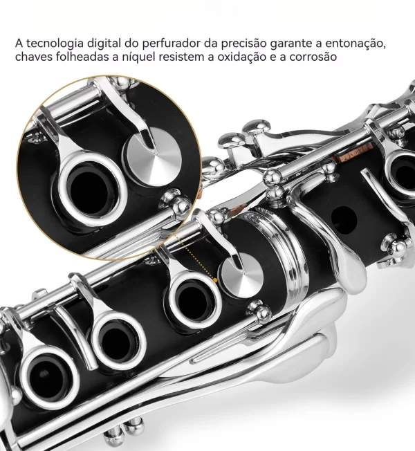 Clarinete bb 17 teclas 6 anéis blackwinds clarinete profissional instrumentos musicais de sopro com saco de acessórios - Imagem 5