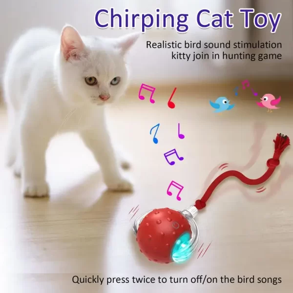 Gato bola interativa brinquedos bola de rolamento automático falso cauda carregamento usb inteligente animal de estimação brinquedo elétrico cão gato treinamento imitar ratos - Imagem 2
