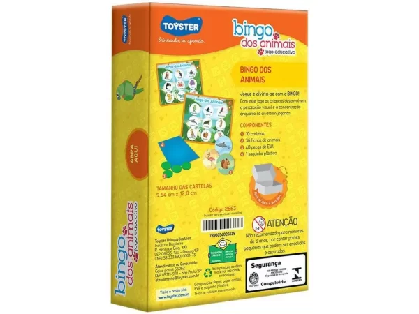 Jogo Bingo dos Animais Tabuleiro - Imagem 3