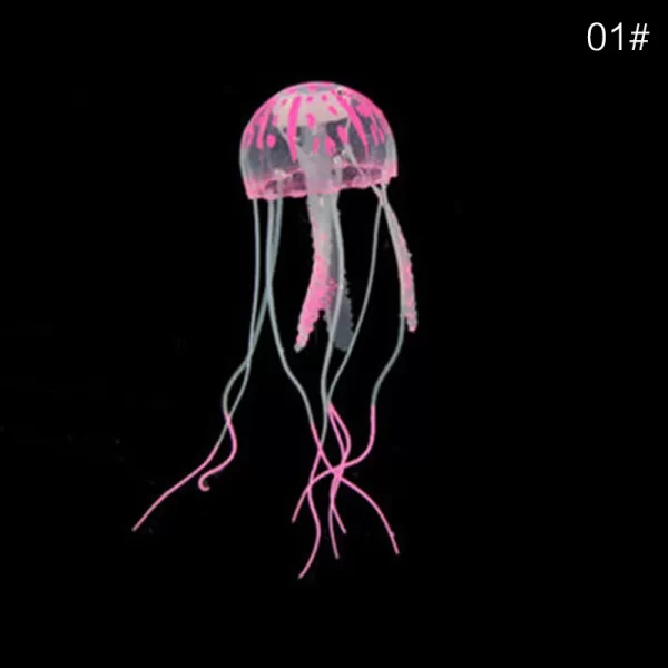 Nadar efeito brilhante água-viva artificial decoração do aquário tanque de peixes subaquático planta viva ornamento luminoso paisagem aquática - Imagem 6