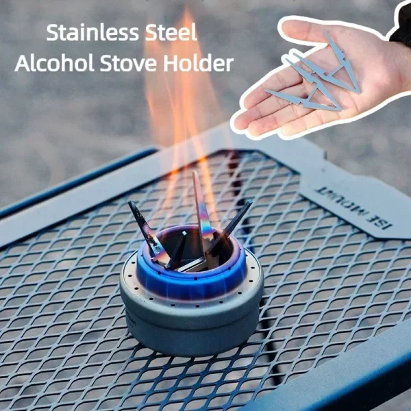 ﻿ Suporte portátil para chaleira de água, fogão a álcool, destacável, quatro cantos, acessórios para acampamento ao ar livre, ferramenta - Imagem 4