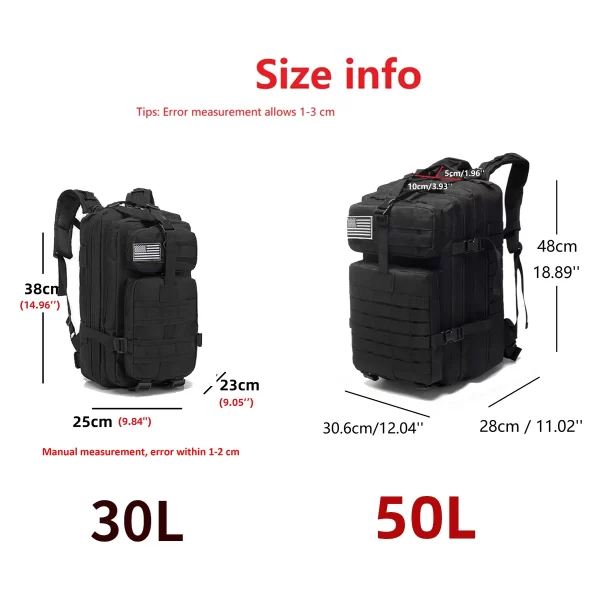 30l/50l 1000d náilon à prova dwaterproof água mochila ao ar livre tático esportes acampamento caminhadas trekking pesca caça saco - Imagem 4