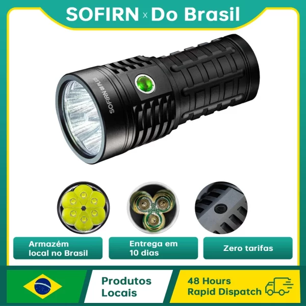 Sofirn Q8 Plus Lanterna LED super poderosa 16000lm USB C recarregável 21700 Anduril 2.0 Tocha XHP50B Carregamento reverso