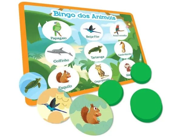 Jogo Bingo dos Animais Tabuleiro - Imagem 2