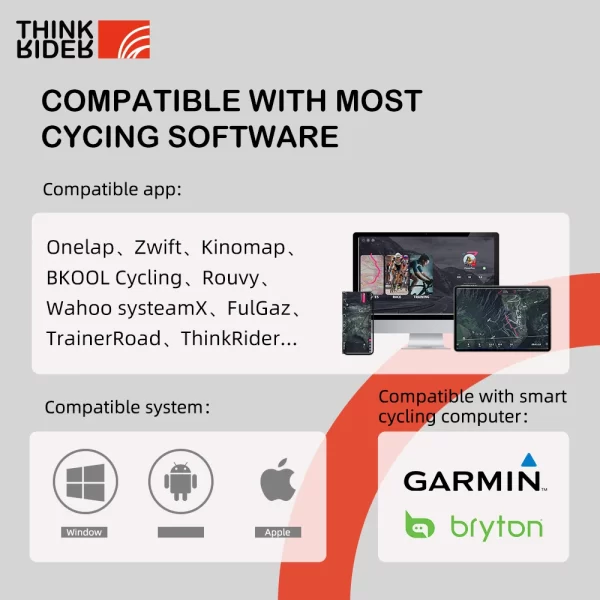 ThinkRider X2Max Smart Bike Trainer MTB Road Bike Home Trainer Medidor de energia embutido compatível com medidor de energia - Imagem 3