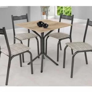 Mesa de Jantar Quadrada com 4 Cadeiras