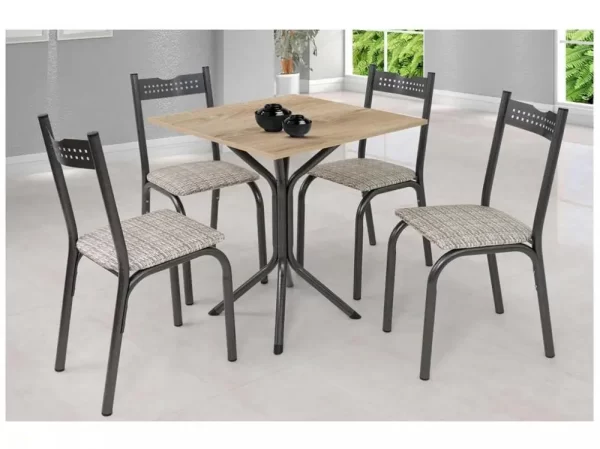 Mesa de Jantar 4 Cadeiras Quadrada
