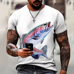 Camiseta para Pescaria com Estampa de Peixe