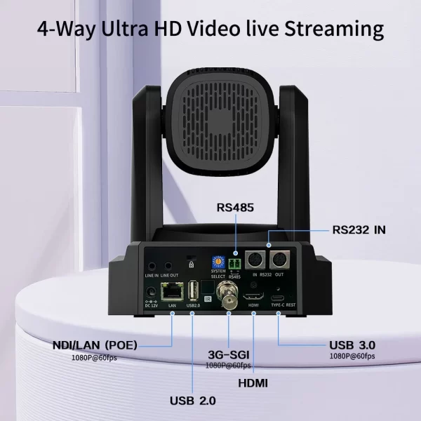 Câmera PTZ de transmissão ao vivo PTZ, Zoom óptico, NDI POE, HDMI 3G-SDI, IP USB, para eventos de igreja e educação, 12, 20, 30X - Imagem 3