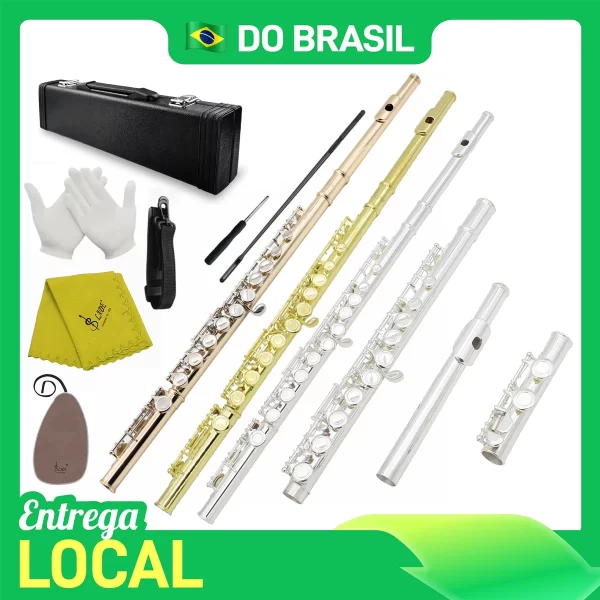 Do brasil slade 16 c-slot buracos flauta roxo/preto flauta profissional iniciante estudante flauta com caixa luvas kit de limpeza
