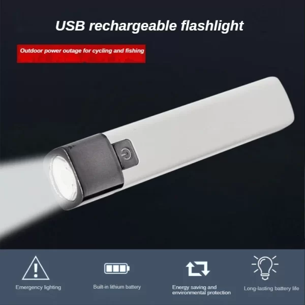 Aventura ao ar livre acampamento recarregável mini lâmpada de alta potência carregamento usb 5m feixe inundação alimentado por bateria luz trabalho lanterna - Imagem 6