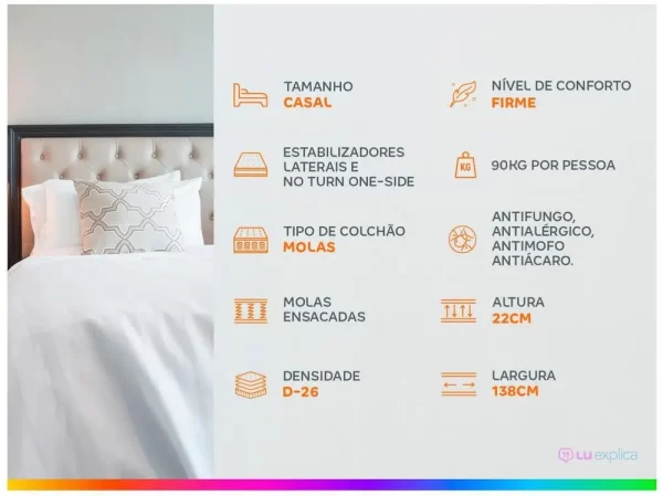 Colchão Casal Plumatex de Molas Ensacadas - Imagem 3