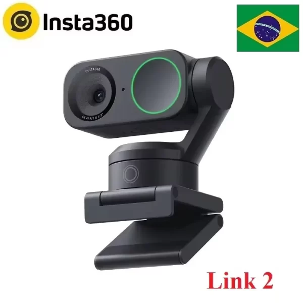 Insta360 Link 2 Webcam AI Rastreamento Controle de Gesto com Microfones com Cancelamento de Ruído Câmera para Teleconferência Jogo ao vivo
