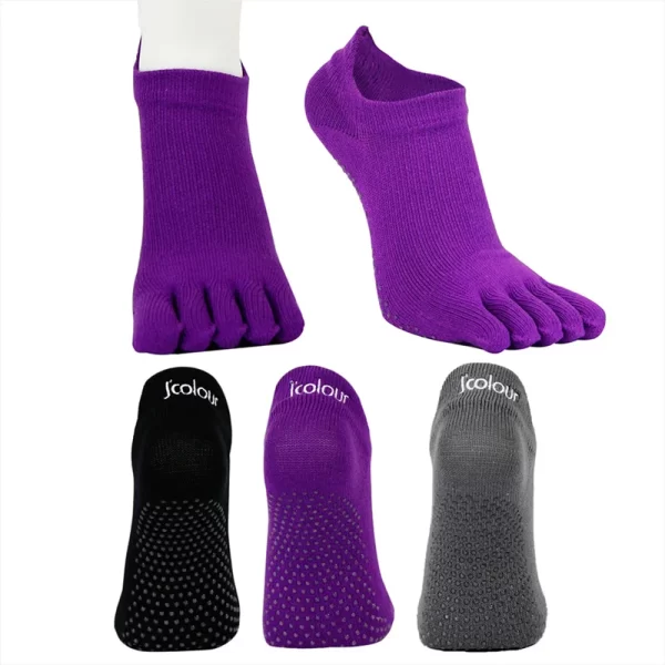 3 Pares, Meias Esportivas de Cinco Dedos, Algodão 3 Pares de Meias invisíveis, Antibacterianas, Desodorantes, Antiderrapantes - Imagem 5