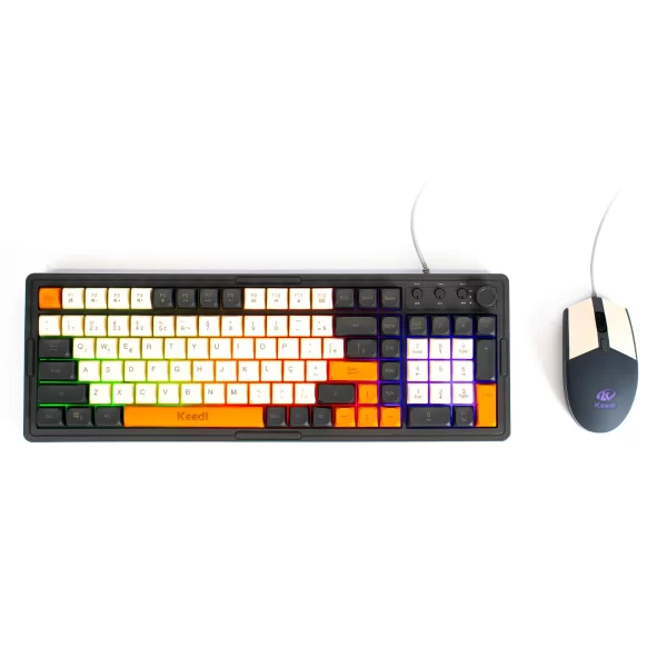 Kit Teclado Mouse Gamer KEEDI-TEC814 Membrana LED USB Controlador Volume