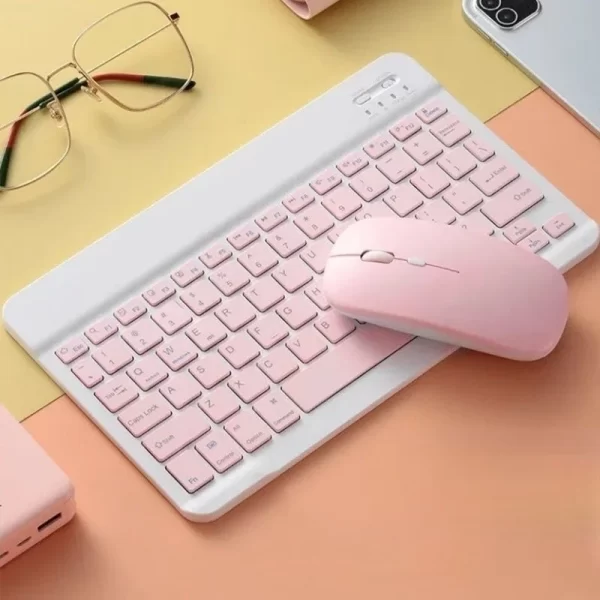Kit Teclado E Mouse Bluetooth 5.2 Compatível Pc iPhone Android - Imagem 2