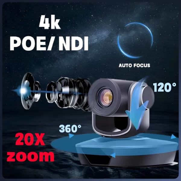 Kit de câmera de videoconferência 4K PTZ Câmera 20X Zoom NDI SDI HDMI IP USB Igreja transmissão ao vivo NDI PTZ controlador de câmera 1-8pcs - Imagem 4