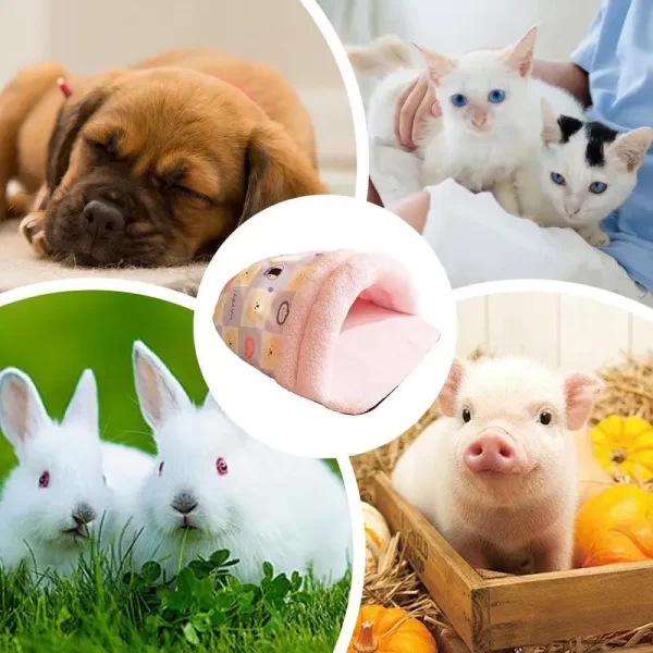 Aconchegante caverna cama de cachorro dobrável ninho de gato chinelo forma quente caixa de cachorro esteira inverno bonito coelho gatinho cuddler cama espessada para interior - Imagem 5