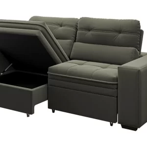 Sofá Retrátil Reclinável 3 Lugares Veludo com Baú