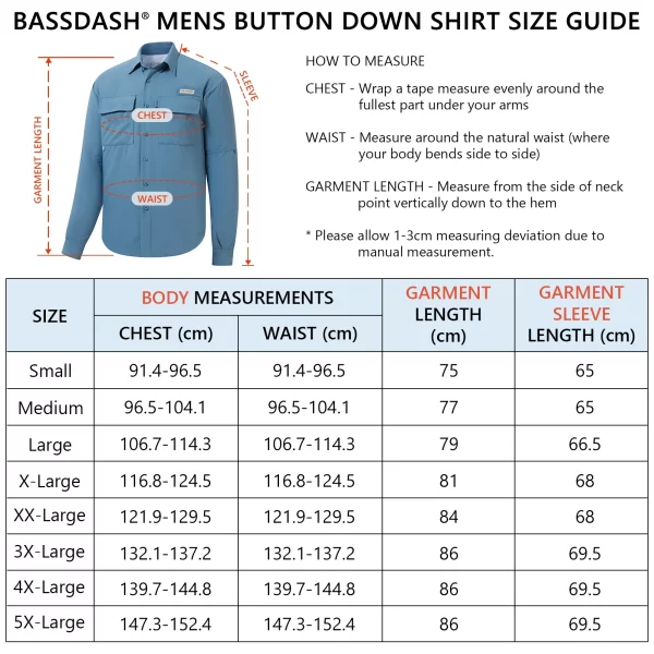 BASSDASH Camisa masculina de manga comprida com botão de pesca UPF 50 de desempenho de secagem rápida FS21M - Imagem 2