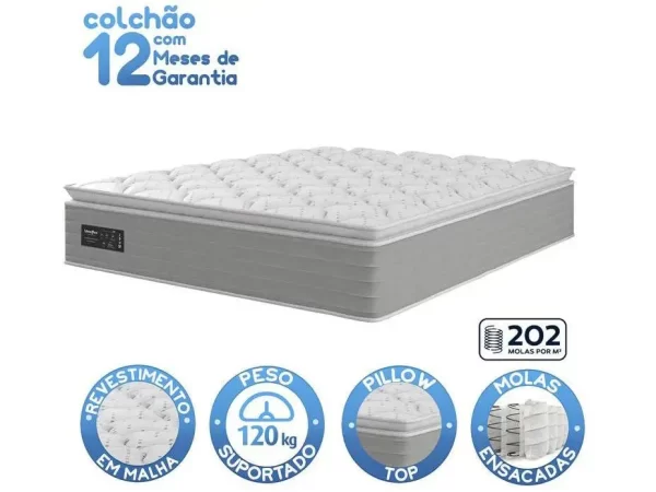 Colchão Casal Umaflex de Molas Ensacadas 33x138x188cm New Prada - Imagem 3