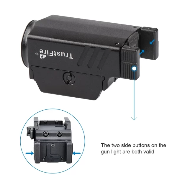 Lanterna LED tática TrustFire GM23 800 lúmens GL0ck Lanterna recarregável USB montada em trilho leve - Imagem 4