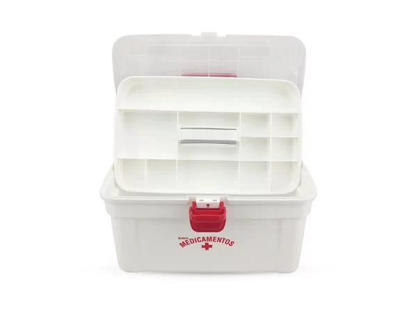 Porta Medicamentos Maleta Primeiros Socorros Grande Com Bandeja - Imagem 3