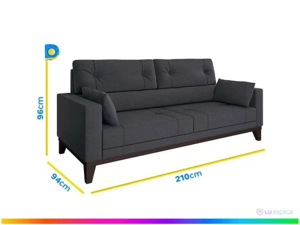Sofá 4 Lugares Suede Cannes Linoforte - Imagem 6