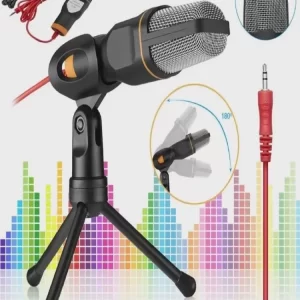 Microfone Condensador Profissional Omnidirecional com Suporte