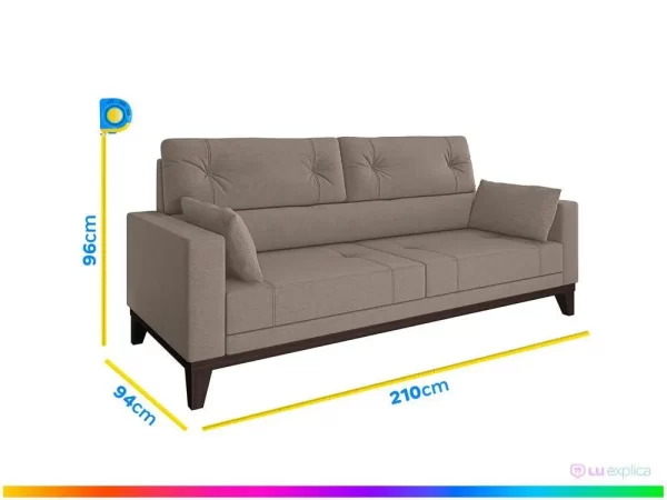 Sofá 4 Lugares Suede Cannes Linoforte - Imagem 6