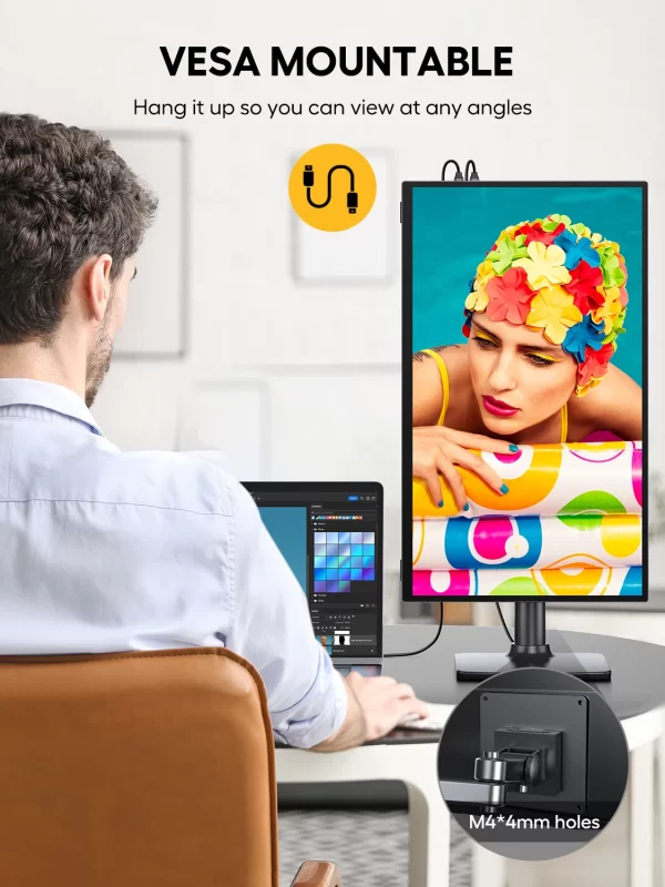 Monitor portátil inteligente com tela sensível ao toque UPERFECT de 18,5 "com estrutura de metal FreeSync 100% sRGB HDR 120 Hz extensor de tela de jogos para switch Xbox PS5 laptop - Imagem 5