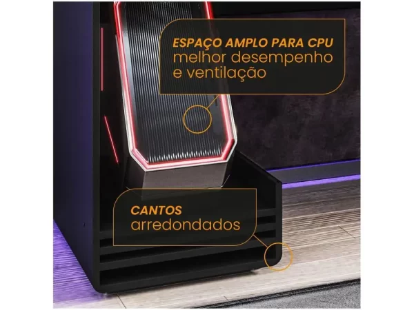 Mesa Gamer XT Racer Line Preto e Branco - Imagem 4