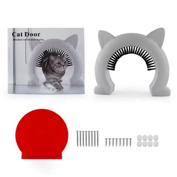 Access Direction Controller Toy para Pet Training, ABS Gate Kit Porta com escova limpa para gatos e gatinhos, Door Hole - Imagem 5